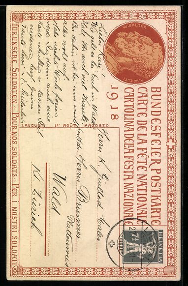 Cartes postales: Schweizer Bundesfeier 1918, Volksversamm – D'occasion à Berlin par bartko-reher 1