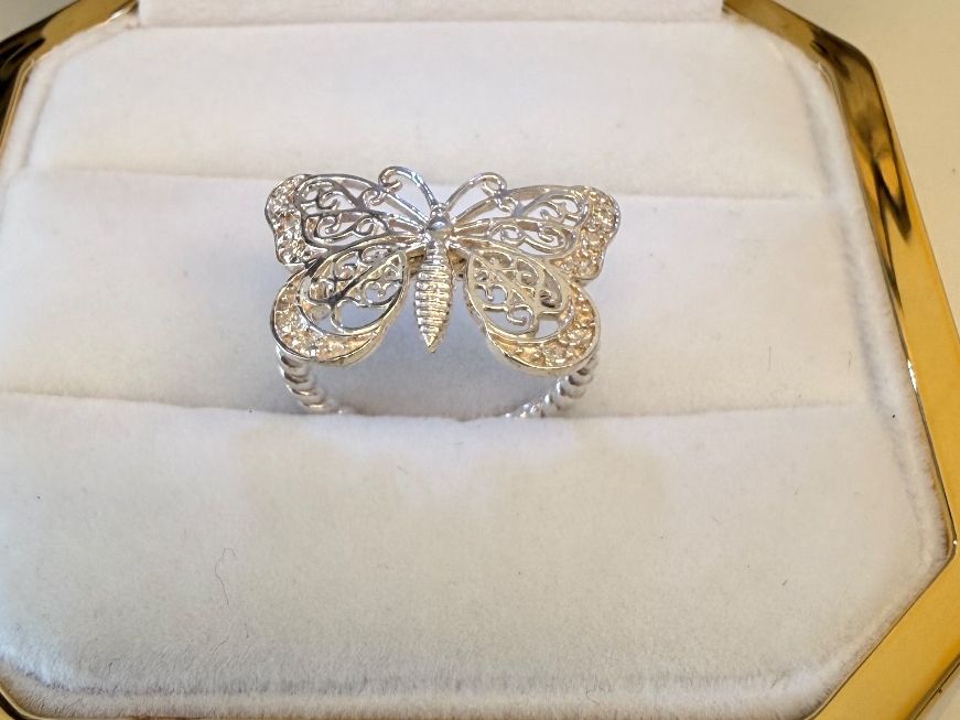 Anelli: Ring Schmetterling Silber 925 Gr. 54 – Nuovo e nell'imballaggio originale da Zug venduto da gold.schmuck