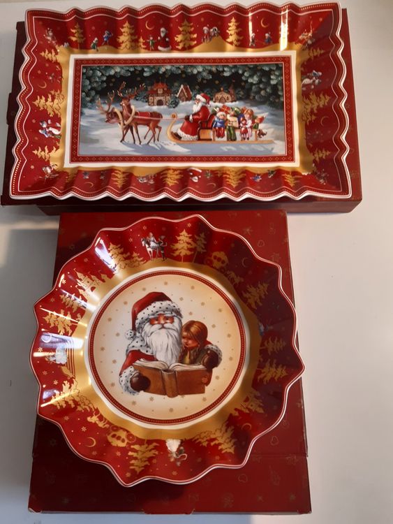 Boîtes à Biscuits Villeroy & Boch - Thème Noël - Porcelaine Multicolore - Rare