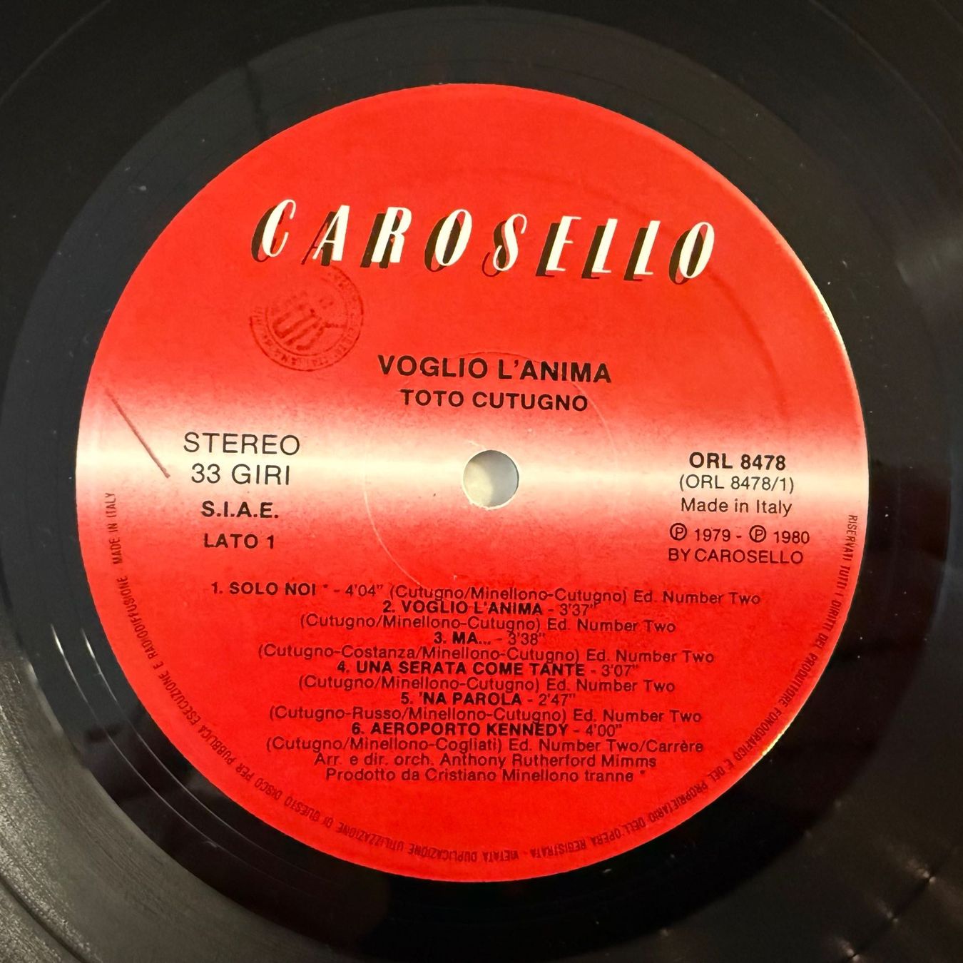 Schallplatten: TOTO CUTUGNO - VOGLIO L`ANIMA – Gebraucht aus Zürich von fehlton 3