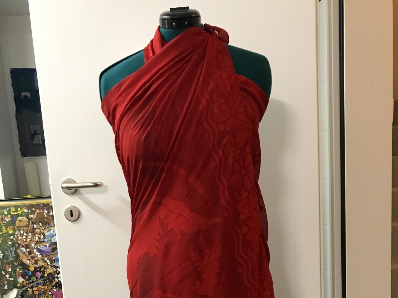 Foulard & Sciarpe: Rotes Mauritius Strandtuch 110x180cm – Usato da Guntershausen venduto da Gloominati 3