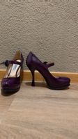 Prada Mary-Jane Pumps in purple leather