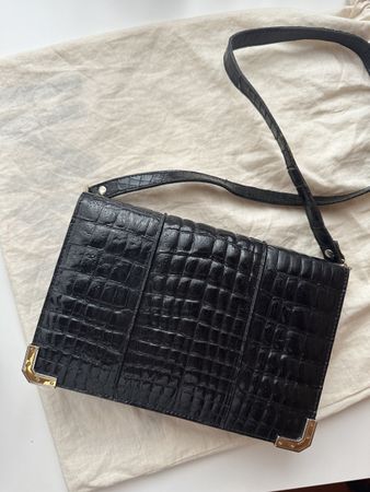 Vintage Ledertasche "El Corte Inglés" schwarz