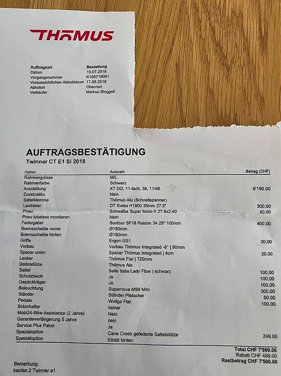Thömus Biciclette: Thömus Twinner CT E1 – Usato da Münsingen venduto da Pj2 4