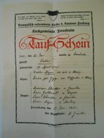 Ahnenforschung TAUFSCHEIN von 1926