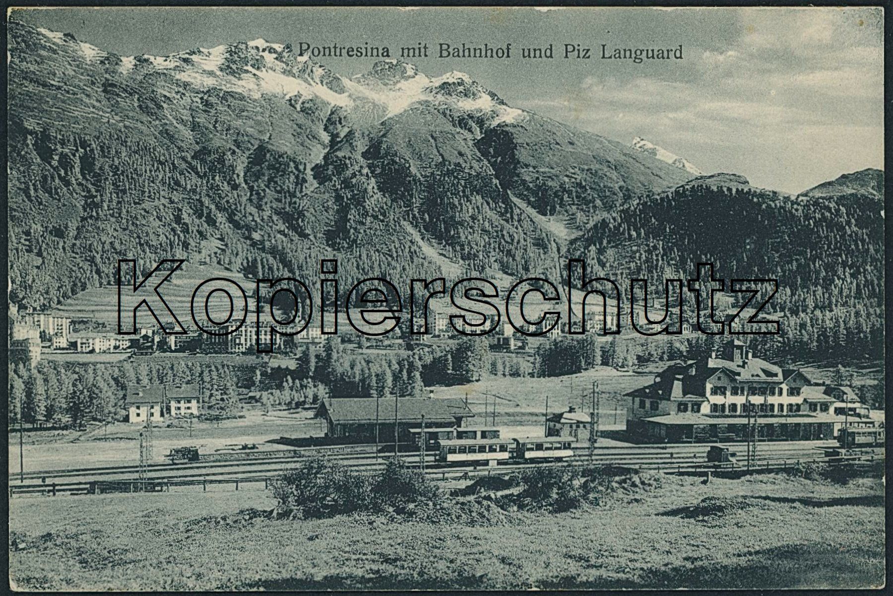 Cartoline postali: GRS Pontresina - Bahnhof - Bernina Bahn BB - RhB – Usato da Schindellegi venduto da leecollect