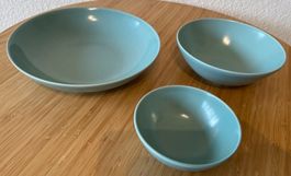 IKEA Tableware Set 63 Pieces, Aqua/Turquoise: Plates + Bowls