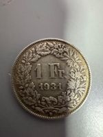 1 Franken 1931 Muenze Schweiz Silber Zustand gut