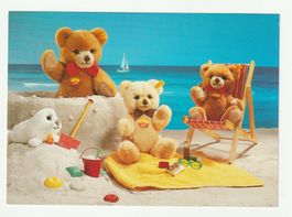 "Teddy-Bär“am Strand Spielen, Werbepostkarte für VEDES