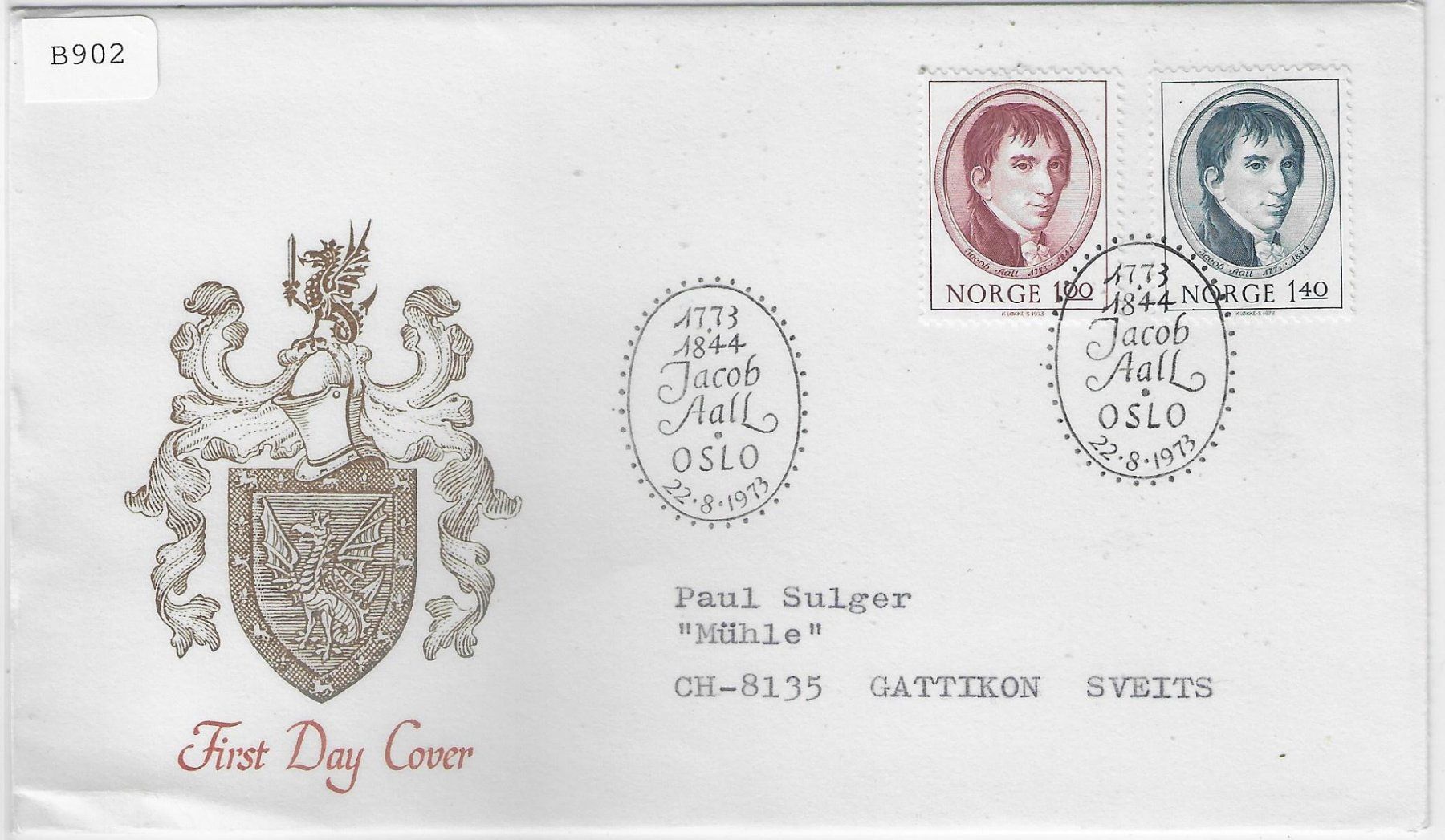 Tutti i francobolli: FDC Norwegen 1973 Jacob All 666-667 – Usato da Ettingen venduto da Kartenplanet