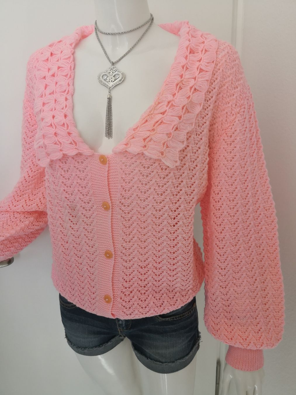 Jacken: 🤩HANDGEMACHTE STRICK-JACKE ROSA – Neu (gemäss Beschreibung) aus Olten von Naja-Twins-Twins 7