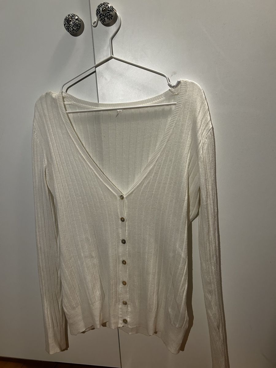 Maglioni & Felpe: Feinstrick Cardigan, Weiss – Usato da Uster venduto da alin13e