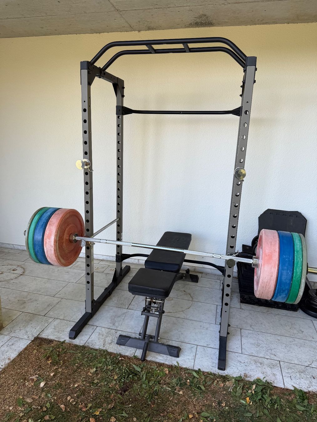 Komplettes Homegym – Power Rack, 120 kg Gewichte & Zubehör (D'occasion ...