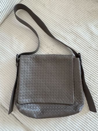 Bottega Veneta shoulder bag woven leather grey