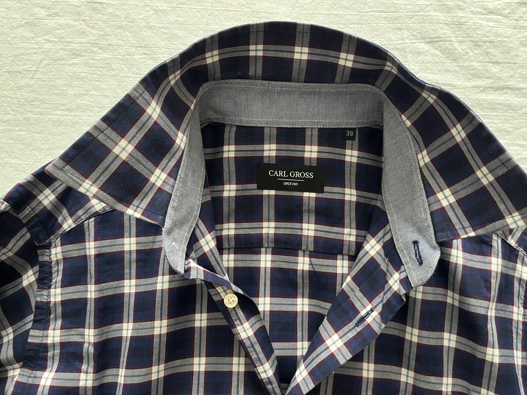 Camicie: Herren Hemd "Carl Gross" Gr. 39 blau/kariert – Usato da Jona venduto da Flexer02 2