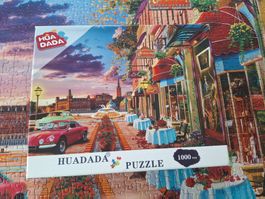 HUADADA 1000 Puzzle  " STREET CAFE "  in schönen Farben