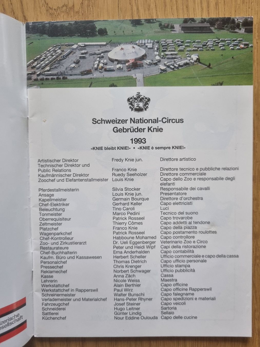 Documenti: Knie Programmheft von 1993 – Usato da Bözberg venduto da heinz-d 1