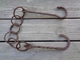 ALTE ROSTIGE EISENKETTE 88 CM HAND GESCHMIEDET