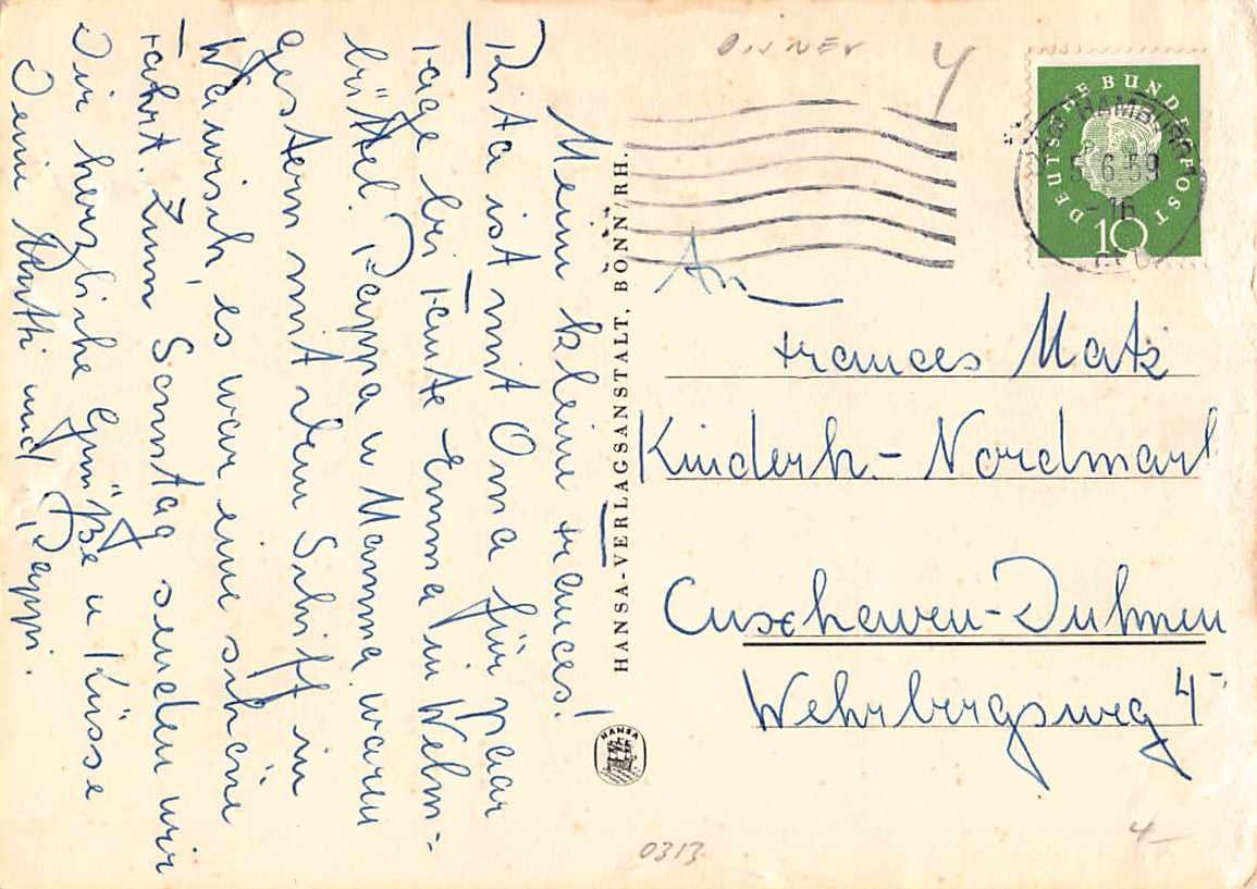 Cartoline postali: MICKEY MOUSE  - Werbekarte aus den 50er Jahren – Usato da Lufingen venduto da TopAnsichtskarten 1