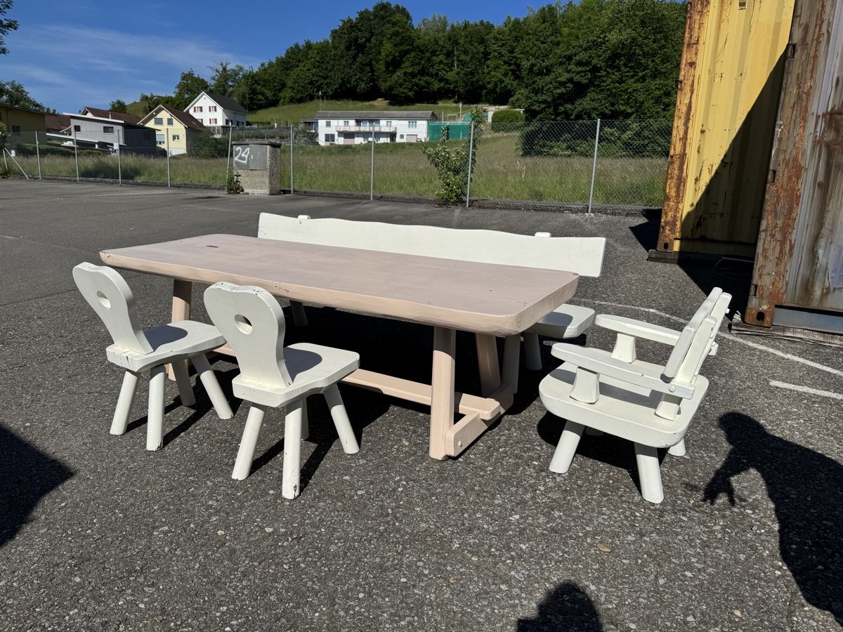 Set di tavolo e panche: Massive Gartensitzgruppe – Usato da Meisterschwanden venduto da Scania78 2