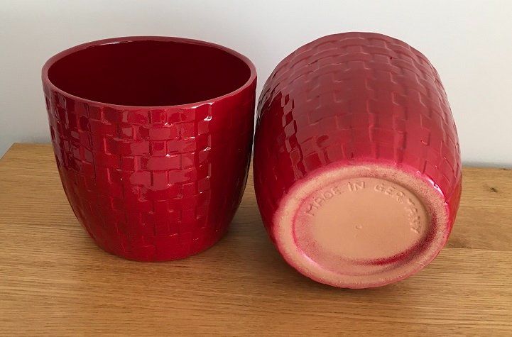 Blumentöpfe: Set: 2 Blumentopfe , H:13,5 cm, D: 14 cm – Gebraucht aus Mellingen von RigaOper 1