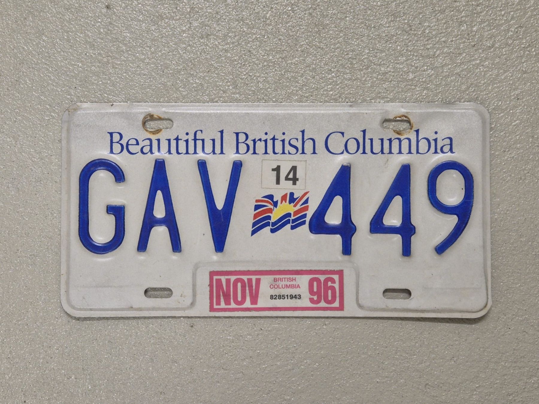 Schilder: Kontrollschild British Columbia (Kanada) – Gebraucht aus Lachen SZ von myr_qk5y