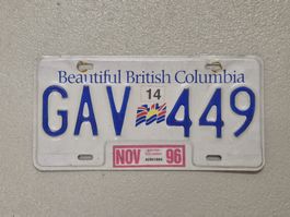Kontrollschild British Columbia (Kanada)
