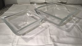 2 Glasschalen / Dekoschalen, quadratisch, neuwertig