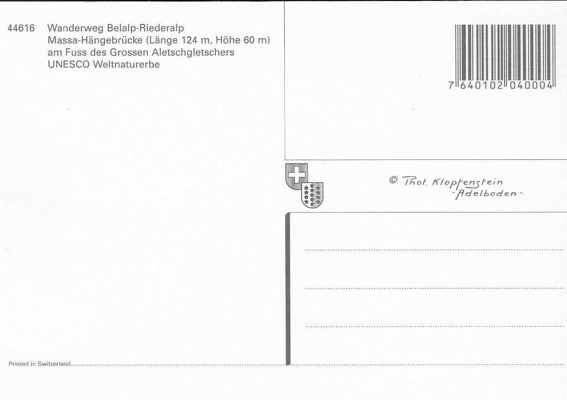 Cartoline postali: Wanderweg Belalp-Riederalp VS – Nuovo (secondo la descrizione) da Rothrist venduto da Stranglehold 1