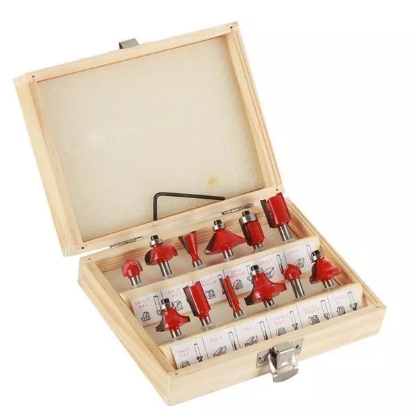 3er Set Lange Nutfräser Mit Radius – Schaft 12 Mm, Für Oberfräse, Holz