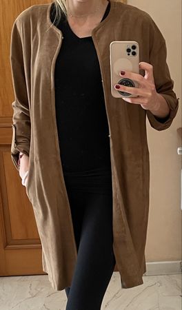 Trench in Vera pelle scamosciata Mango