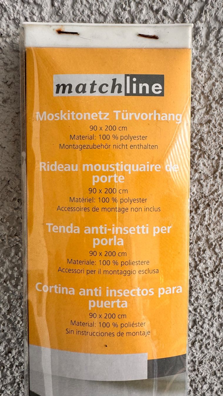 Tende: Moskitonetz Türvorhang 90 x 200cm grau – Nuovo e nell'imballaggio originale da Baar venduto da 001loulou 2