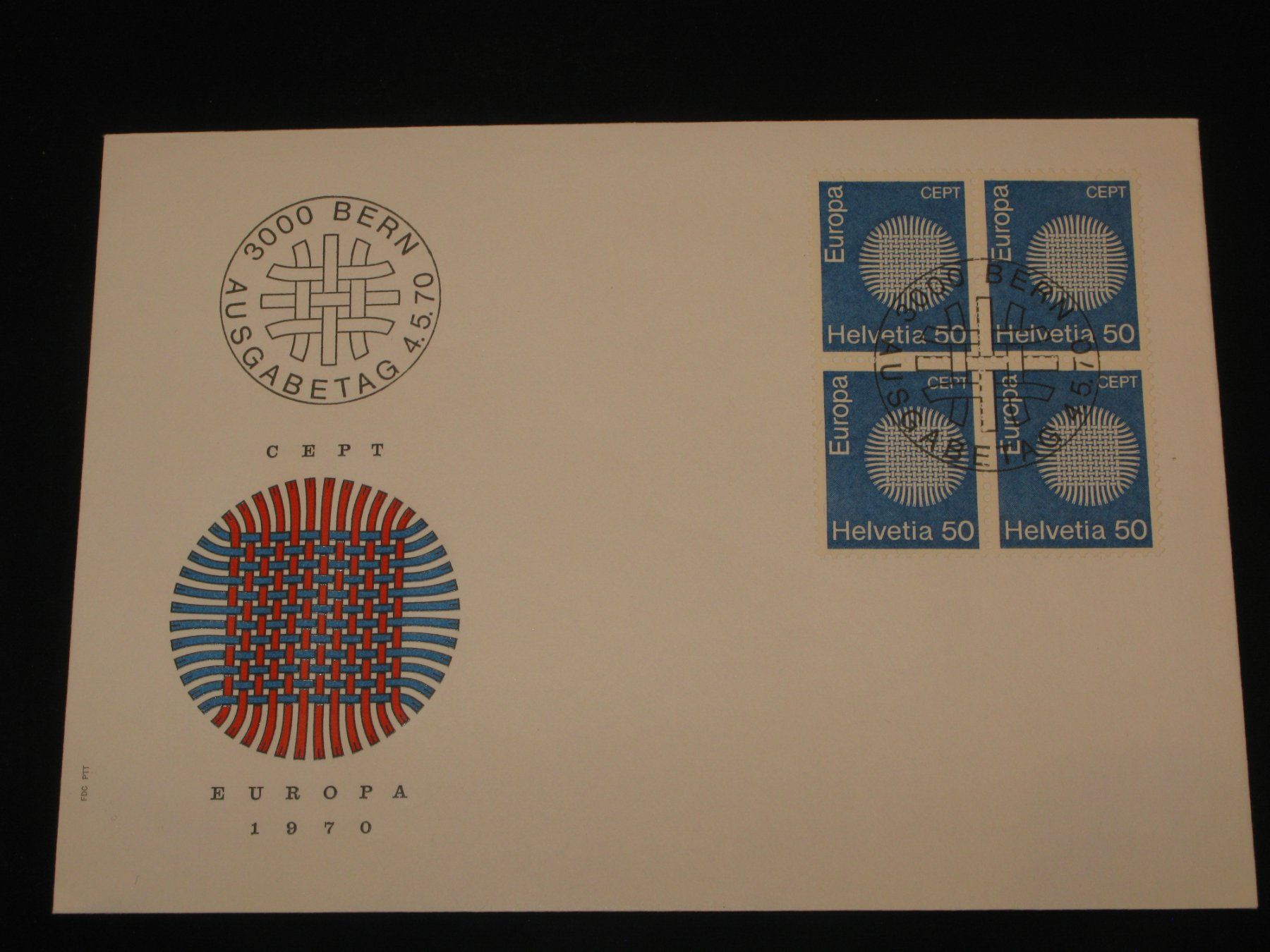 Tutti i francobolli: Werbemarken Europa FDC 1970 Nr. 482 4-Block "CEPT" – Usato da Riken AG venduto da HEROWE