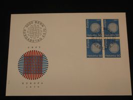 Werbemarken Europa FDC 1970 Nr. 482 4-Block "CEPT"