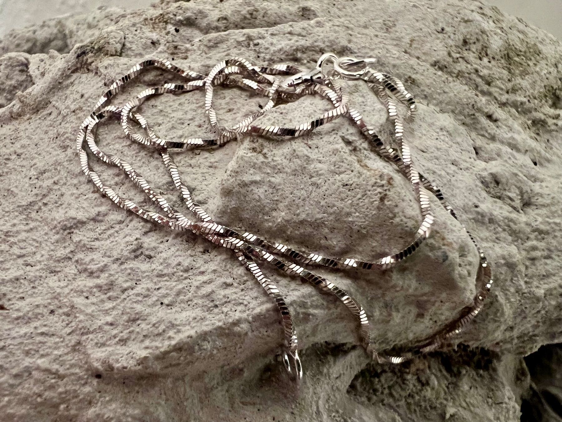 Ketten: Silberketteli Singapur Muster mit Glitzer Effekt 40cm – Gebraucht aus Bern von Jiffy 6