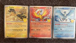 Pokemon Cards Zapdos Moltres Articuno PromoSet Like New