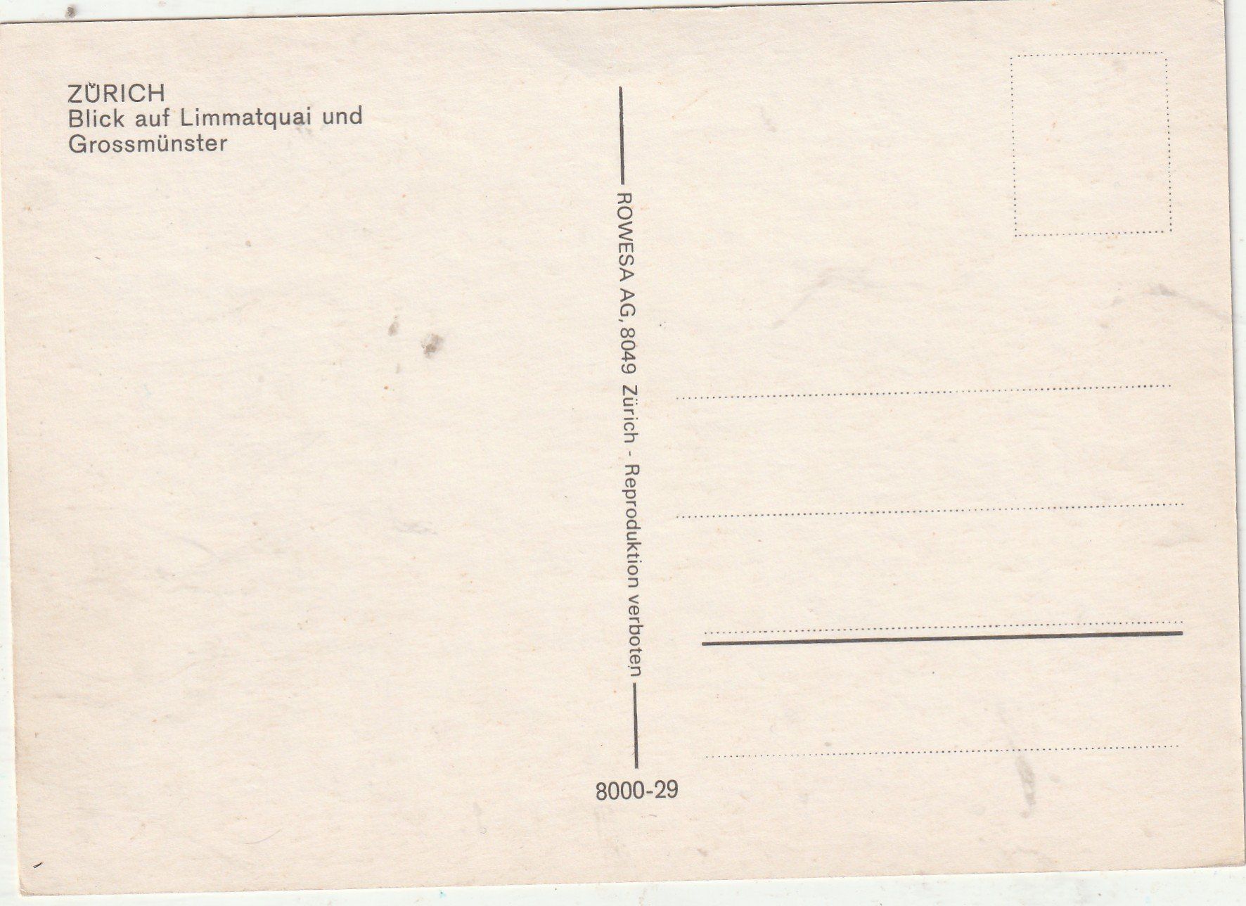 Cartoline postali: Zürich – Usato da Lumbrein venduto da made02 1
