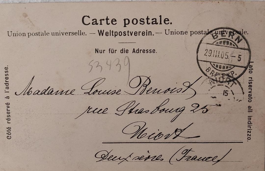 Ansichtskarten: BERN - Heilige Geiskirche - 1905 – Gebraucht aus Delémont von Domdom1 1