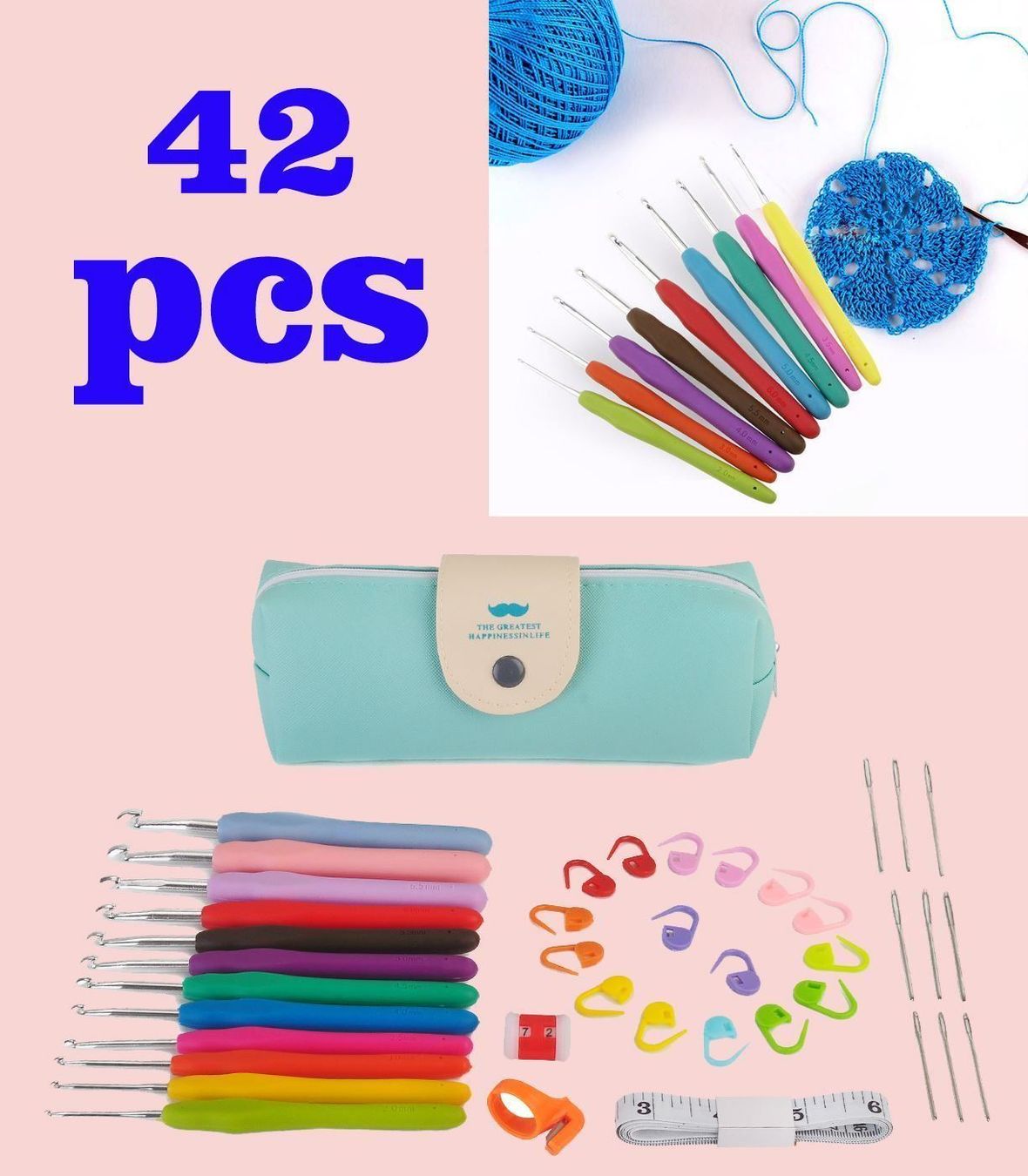 Ferri: 42pcs Häkelnadel Set Stricknadel Häkeln – Nuovo (secondo la descrizione) da Thun venduto da keller001