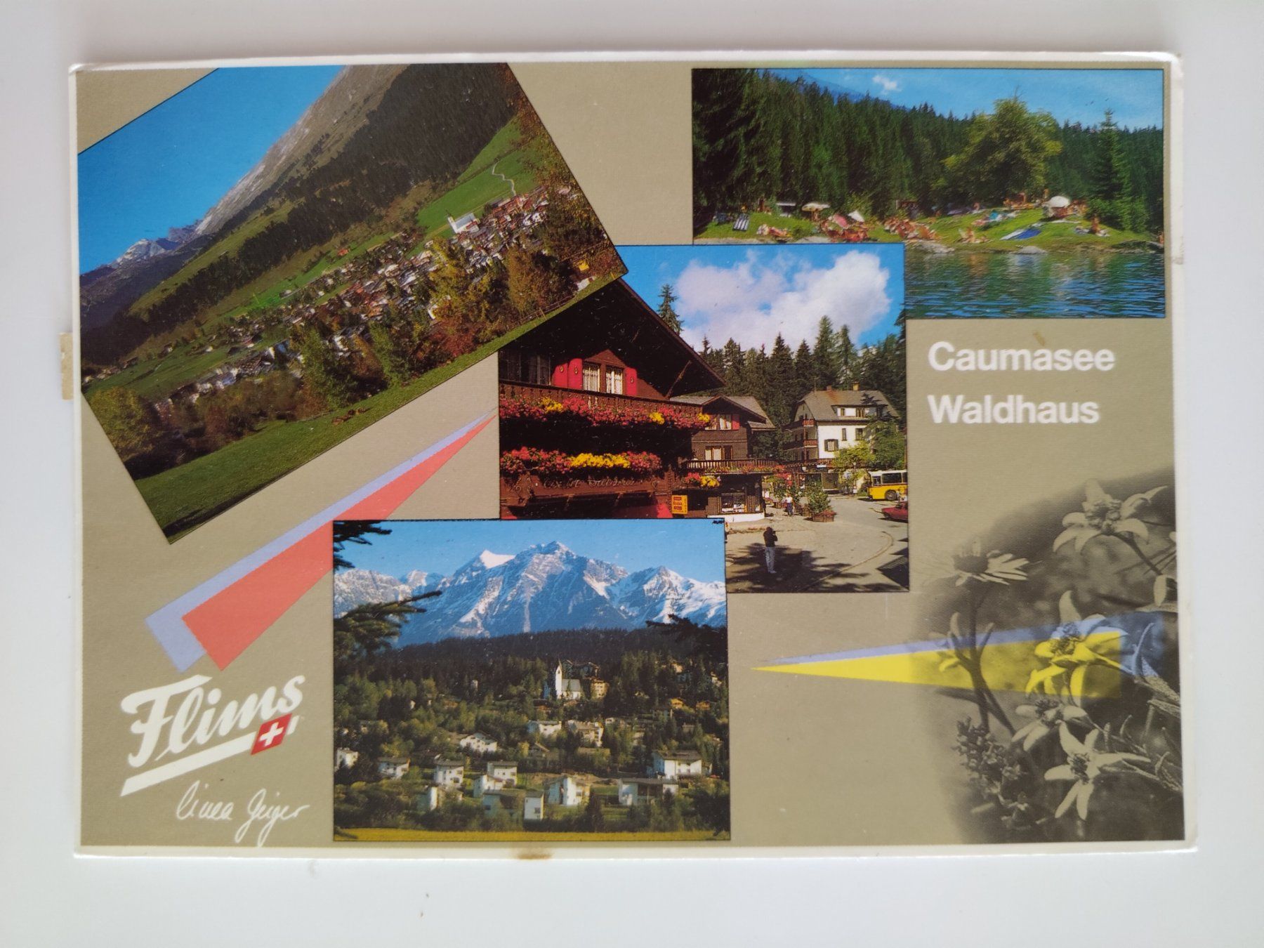 Cartes postales: Flims Caumasee Waldhaus gebraucht dat. 1996 – D'occasion à Ohmstal par Lebensfreude05