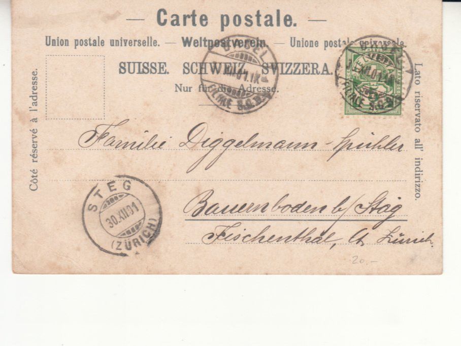Cartoline postali: Basel 1901 – Usato da Bürglen TG venduto da StampGraf 1