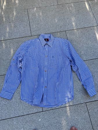 OS Trachten Herrenhemd / Trachtenhemd in Blau-Weiss kariert