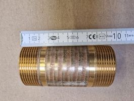 5 x Rohrnippel Optifitt 1 1/2" x 100mm, Messing, 90032.88