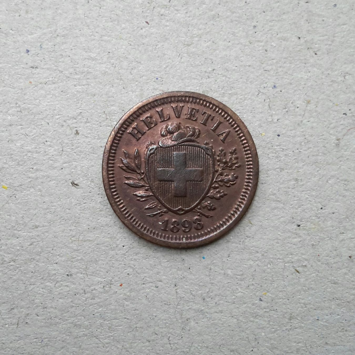 Alle Münzen: 1 Rappen 1898 , Bronze . – Gebraucht aus Burgdorf von Olli.34