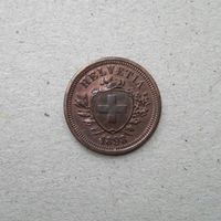 1 Rappen 1898 , Bronze .
