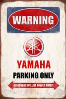 Rusty Blechschild-WARNING-YAMAHA PARKING ONLY-30X40 CM