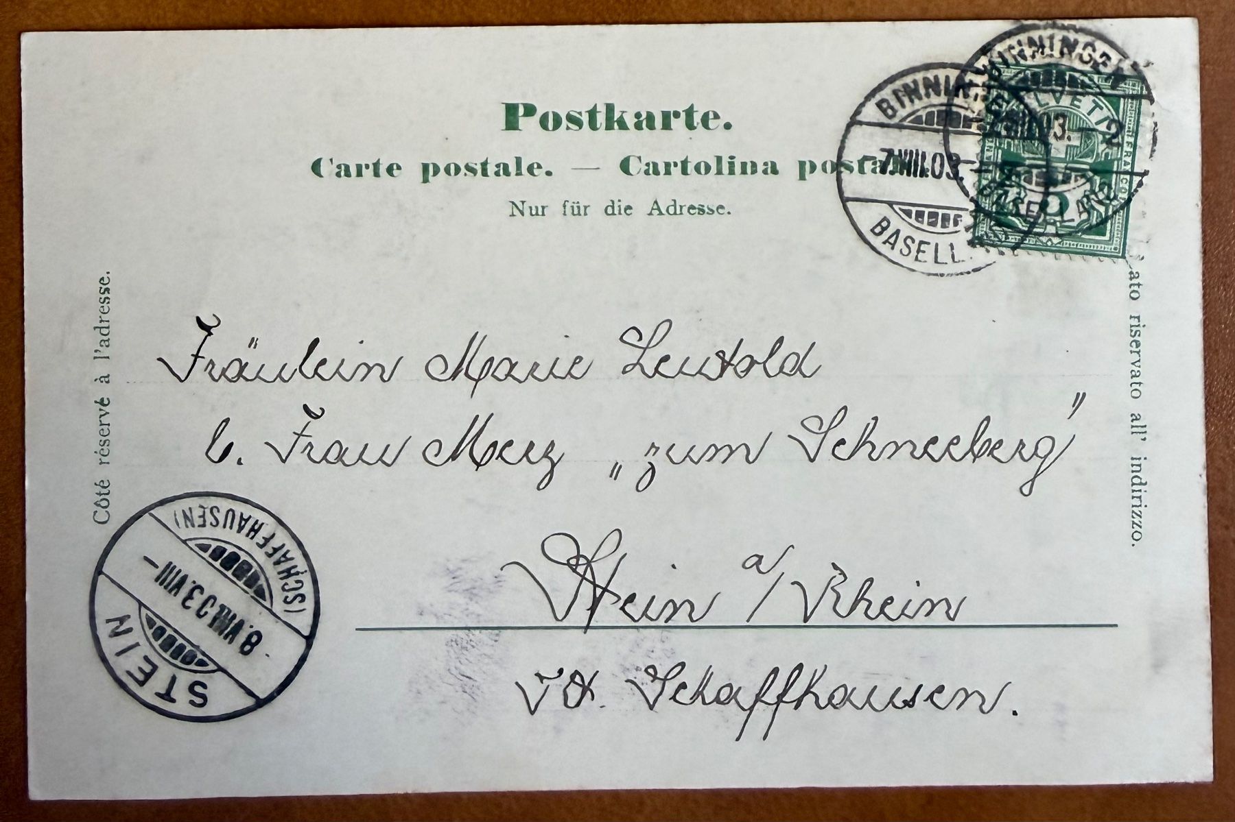 Cartoline postali: Basel - Rheinsprung 1903 – Usato da Lutry venduto da Ediego 1