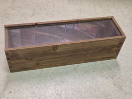 Weinkiste leer mit Plexiglasdeckel 35x10.2x10.2 cm