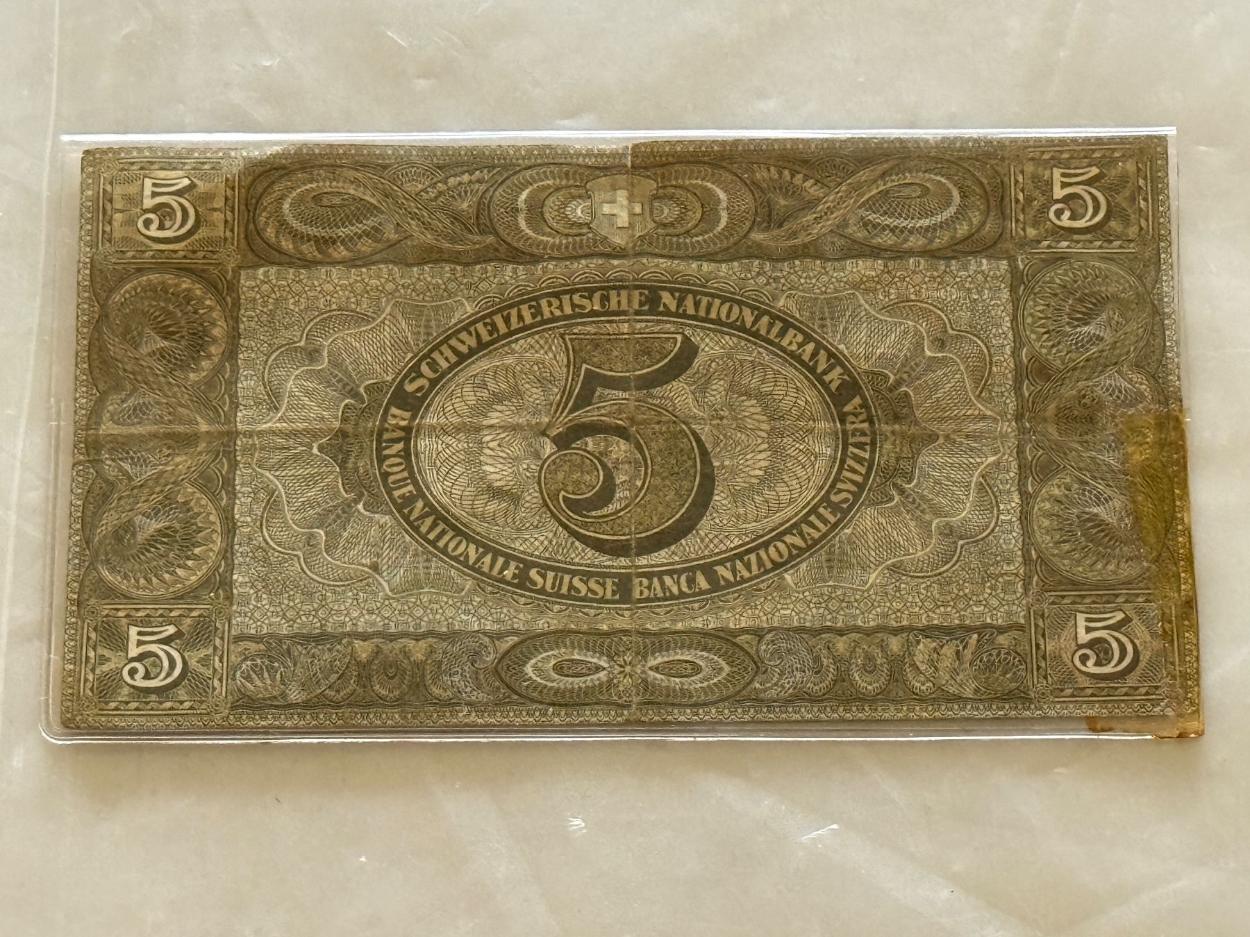 Banconote: 5 Franken Banknote 1931 – Usato da Wallisellen venduto da SWISS_SILVER1