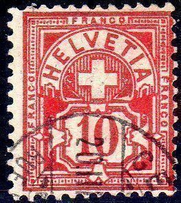 Alle Briefmarken: GENF ZIFFERMUSTER 61 B EINGEKERBTER RAND RECHTS - N132 – Gebraucht aus Losone von EM2019